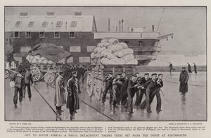 Off to South Africa, a Naval Detachment taking their Kit from the Depot at Portsmouth
